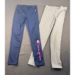 Champion & Members Mark Kids‎ Leggings Bundle Blue Gray Athletic Apparel